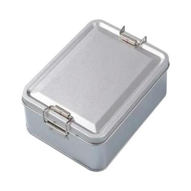 Imagem de Caixa De Armazenamento Retangular De Metal Durável, Embalagem De Bolo 