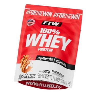 Imagem de FTW 100% Whey Protein com Proteína Concentrada WPC, Suplemento Alimentar Pós-Treino em Pó com Fonte de Proteína do Soro do Leite, Alto Valor Biológico, Sem Glúten – Refil 900g (Doce de Leite)