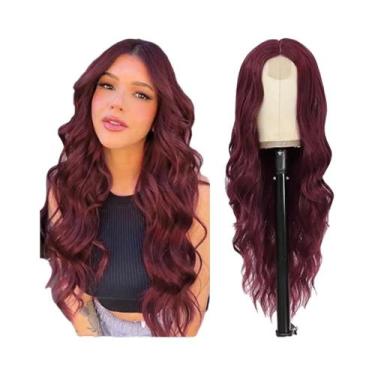 Imagem de Peruca Sintética Cacheada Ondulada De 28 Polegadas Com Renda, Resisten