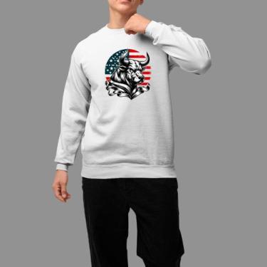 Imagem de Moletom Gola Careca Basico Masculino Casual Confortável Inverno Blusa 