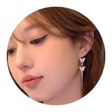 Imagem de Brincos Feminino Luxo Casamento Franja Coração Borboletas - - anjo da 