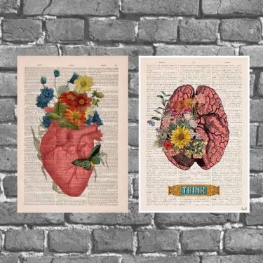 Imagem de Kit 2 Placas Decorativas Razão E Emoção 18x27cm