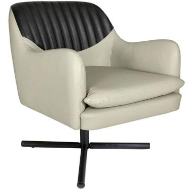 Imagem de Poltrona Larissa Giratória X Corano Creme/corano Preto - Nexta Casa