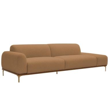 Imagem de Sofá Living Unne 3 Lugares 210cm Terminal Esquerdo Bouclé Terracota - Nexta Casa Cor Te...