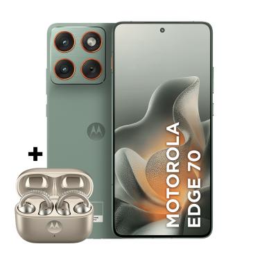 Imagem de Kit smartphone motorola edge 70 512GB e fone moto buds loop Swarovski Champagne