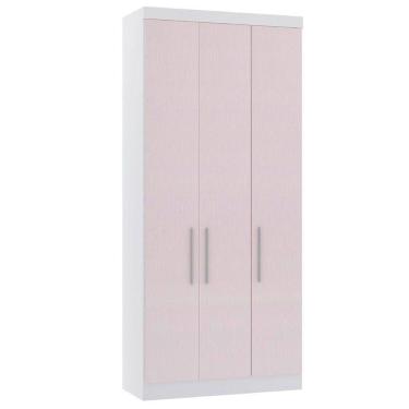 Imagem de Guarda Roupa Modulado 101,5cm 3 Portas Alpes Luciane Móveis Branco Pf-rosa Pf