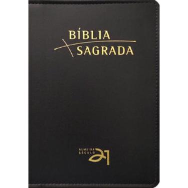 Imagem de Bíblia A21 Luxo - Couro Simulado Preto C/ Referências Cruzadas