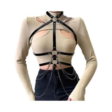 Imagem de Cinto De Couro Feminino Estilo Punk Para Moda De Rua, Acessórios De Ve