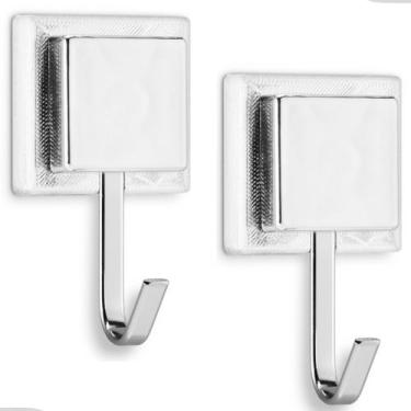 Imagem de Kit 2 Gancho Cabide Cabideiro Suporte Porta Toalha de Rosto de Parede 