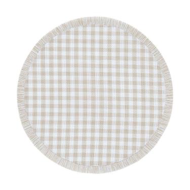 Imagem de Jogo Americano Copa E Cia Avulso Trama Circular Vichy Areia