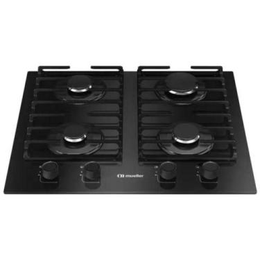 Imagem de Cooktop 4 Bocas Gás Mesa De Vidro Preto Bivolt Mueller, Bivolt
