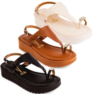 Imagem de Sandália Vizzano Plataforma Baixa Conforto Casual 6492329, Preto, 36