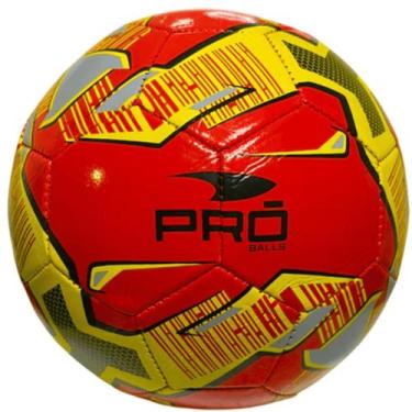Imagem de Bola De Futebol Pro Balls Vermelho com Amarelo - Tamanho 5
