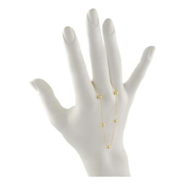 Imagem de Pulseira Feminina Bolinhas 18 Cm 4.0 Ouro 18k Certificado 1 1 Cm - JOI