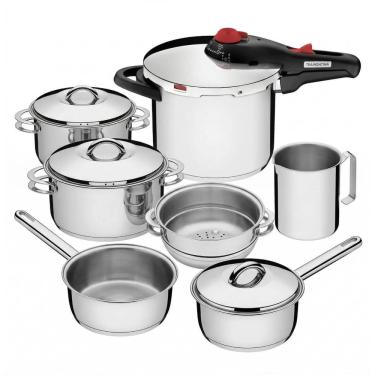 Imagem de Kit Jogo De Panelas Tramontina Solar 7 Peças Aço Inox Indução