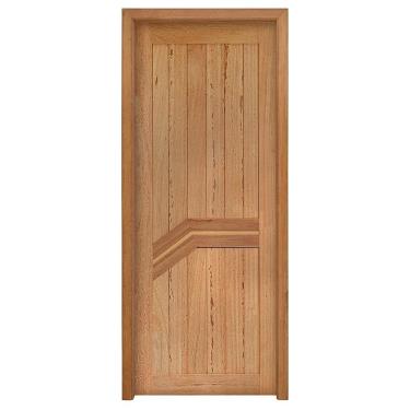 Imagem de Kit Porta de Madeira Angelim Rondosul P13 Externa, Abertura à Esquerda 213x85 cm