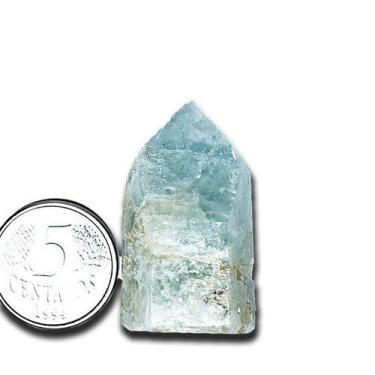 Imagem de Mini Ponta Água-Marinha Pedra Lapidado Tipo B 30 a 40mm - Cristaisdecu
