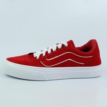 Imagem de Tênis Star Feet Street Skatista Casual Urbano Retro, 36, Vermelho
