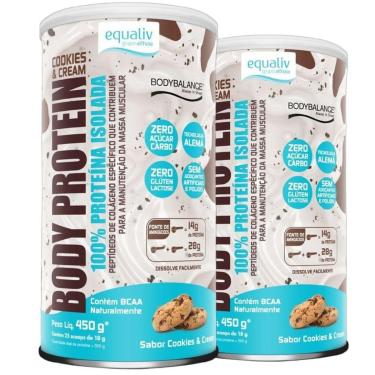 Imagem de Kit 2 Body Protein Isolado Cookies Cream 450g - Equaliv-Unissex