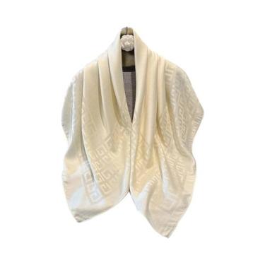 Imagem de Lenço De Chiffon Com Estampa Geométrica Para Mulheres, Faixa De Cabeça