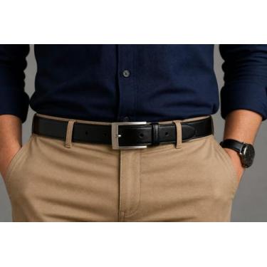 Imagem de Cinto Social Masculino Couro Legítimo Premium- ALTA QUALIDADE - ., Pre