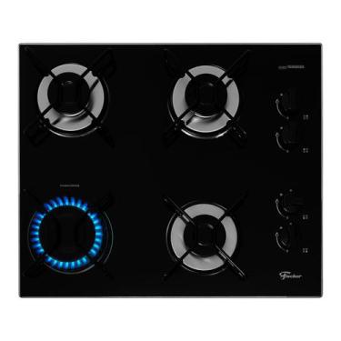 Imagem de Cooktop a Gás Fischer 4 Bocas Fit Line Vidro Preto, Bivolt