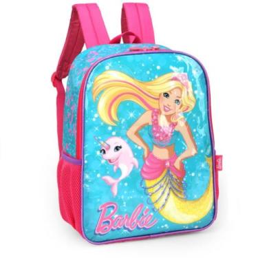 Imagem de Mochila De Costa Escolar Barbie Sereia E Unicórnio Luxcel, Verde