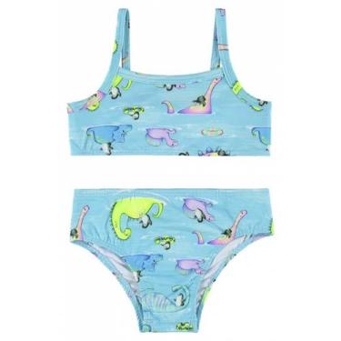 Imagem de Biquini Infantil Proteção UV Quimby 4/8 Ref. 29408, Azul claro, 4