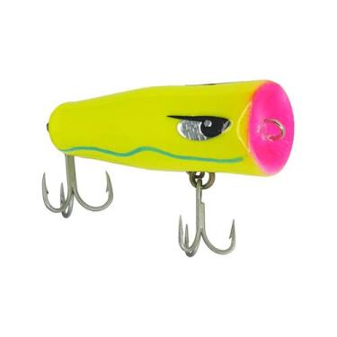 Imagem de Isca Artificial Dojô Popper Poopó 5,5cm 7g Plug Em Madeira Superfície,