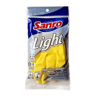 Imagem de Luvas de Látex Natural Light Sanro Amarela Tamanho G