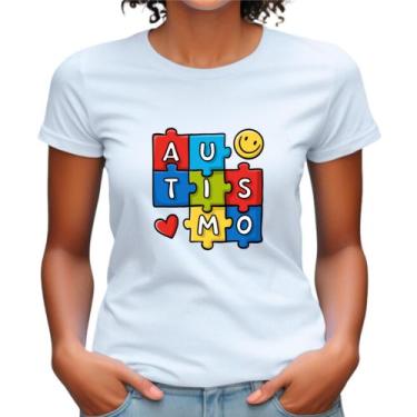 Imagem de Camiseta Feminina Campanha Autismo Autista Apoio Inclusão - RV Tshirts