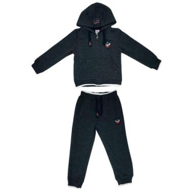 Imagem de Conjunto Infantil Menino Moletom Inverno Capuz  - Kiki & Mily, 4, Cinz