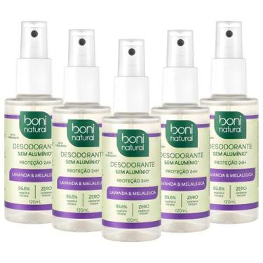 Imagem de Kit 5 Desodorante Spray Boni Natural Melaleuca Lavanda Sem Aluminio Ve