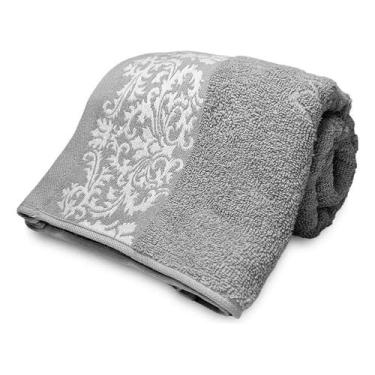 Imagem de Toalha de Rosto Fatex Jacquard Medalhão 50x70 cm Cinza - Corttex