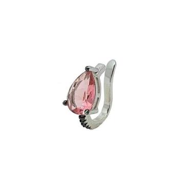 Imagem de Piercing Gota Turmalina Rosa com Cravação Negra - Semijoias - VIDIÈ