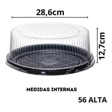 Imagem de 10 Embalagens S56 Alta (b56 A) Para Bolo E Torta Base Preta  Kit 30un 