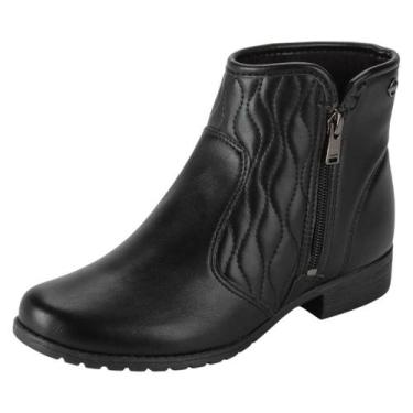 Imagem de Bota Feminina Cano Baixo Confortavel Elegante Moderno Dakota, Preto, 3