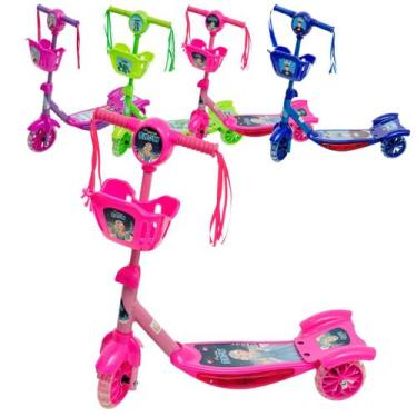Imagem de Patinete Infantil Musical LED 3 Rodas Cesta Brasil Menino Menina 35kg 