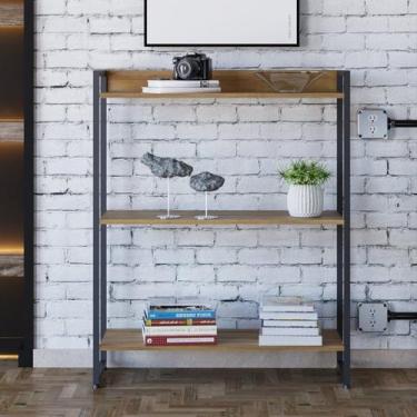 Imagem de Estante para Livro Industrial 3 Prateleiras 104CMX80CM Marrom/Lamina M