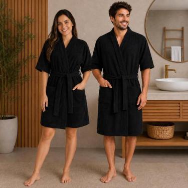Imagem de Roupão De Banho Inverno Microfibra Toque Aveludado Quentinho Unissex -