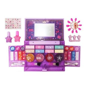 Imagem de Kit Estojo de Maquiagem com Espelho - UNITOYS