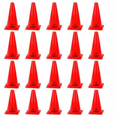 Imagem de Kit 20 Cone Agilidade 28cm Vermelho Liveup Treino Funcional - Liveup S