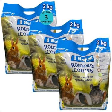 Imagem de Alcon club roedores e coelhos super premium 2kg kit com 3
