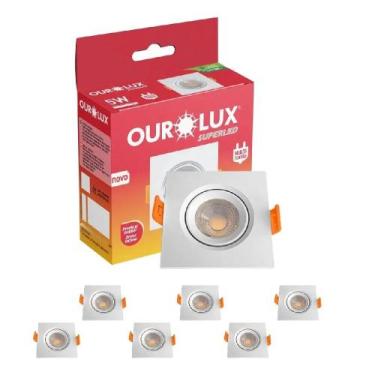 Imagem de Spot LED Quadrado Embutir 05 watts Bivolt 6400k Kit Com 6 Unidades Bra