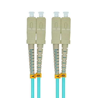 Imagem de Jeirdus OM4 20 metros 60 pés SC para SC Duplex 10Gb cabo de fibra óptica Jumper cabo de remendo óptico 50/125 multimodo SC-SC