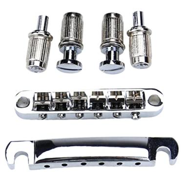 Imagem de Cavalete cromado com trava de ponte para guitarra Les Paul