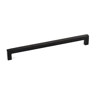 Imagem de Richelieu Hardware BP9466320900 Sheffield Collection 12 5/8 polegadas (320 mm) Preto fosco tradicional retangular puxador de porta de celeiro