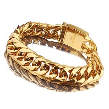 Imagem de suhang Pulseira De 7"-11" Para Homens Elos De Aço Inoxidável Masculinos Meninos Pulseiras Correntes Jóias 16Mm