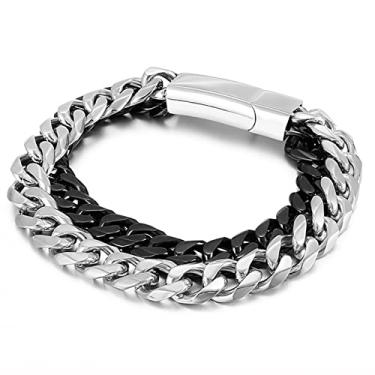Imagem de suhang Corrente De Elo De Pulseira Masculina Para Homens De Aço Inoxidável Hip Hop Jóias Masculinas