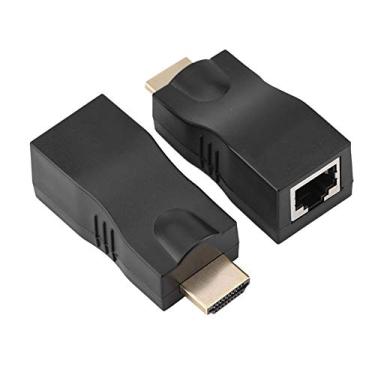 Imagem de Extensor HDMI, 2 x HDMI 30 m para cabo de rede RJ45 repetidor conversor sobre CAT-5e CAT6, suporta resolução 480i/p, 576i/p, 720p, 1080i/p, 1920x1200,4k2k